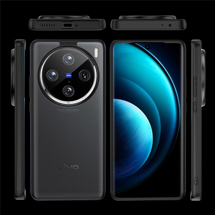 For vivo X100 Pro 5G Protective Case Hard PC+Soft TPU Shell Cover - Matte Black