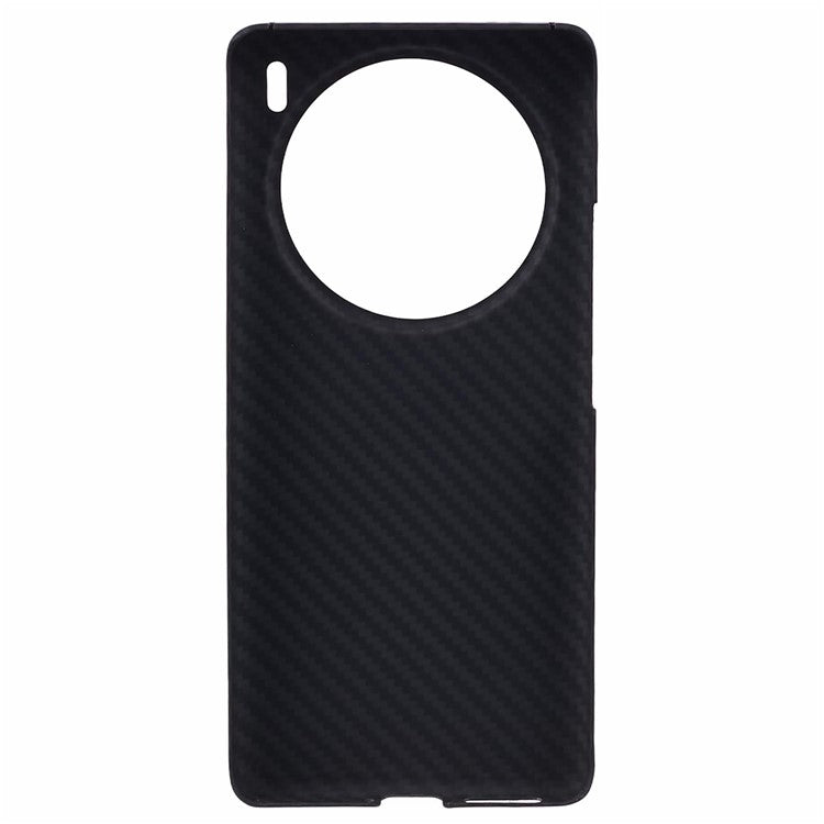 For vivo X100 5G Case 1500D Coarse Texture Aramid Fiber Back Cover with Big Lens Cutout - Black