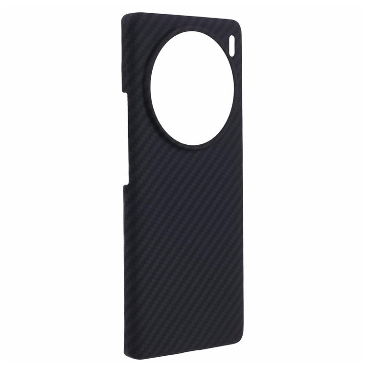 For vivo X100 5G Case 1500D Coarse Texture Aramid Fiber Back Cover with Big Lens Cutout - Black