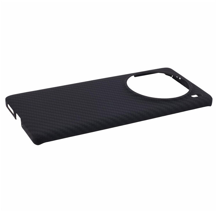 For vivo X100 5G Case 1500D Coarse Texture Aramid Fiber Back Cover with Big Lens Cutout - Black