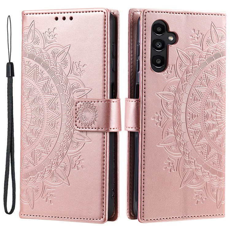 For Samsung Galaxy A55 5G Leather Wallet Case Phone Stand Cover - Rose Gold