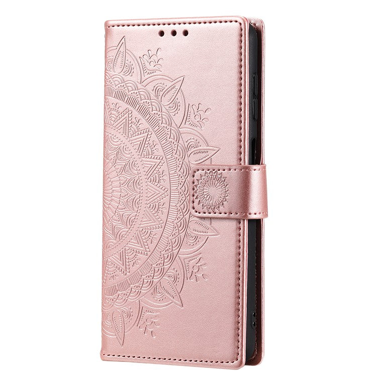 For Samsung Galaxy A55 5G Leather Wallet Case Phone Stand Cover - Rose Gold