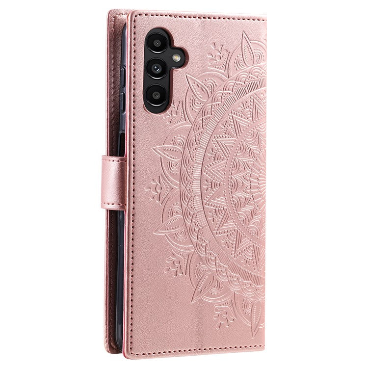 For Samsung Galaxy A55 5G Leather Wallet Case Phone Stand Cover - Rose Gold