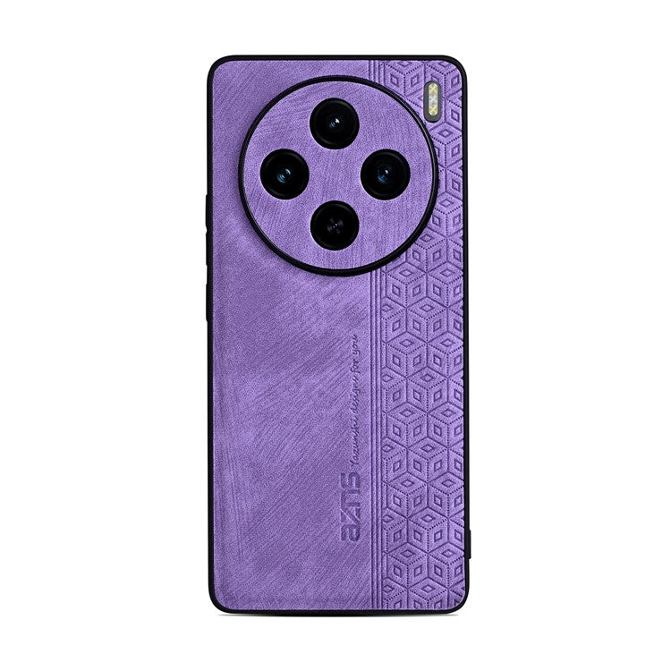 AZNS For vivo X100 5G Phone Case PU Leather+TPU Slim Protective Shockproof Cover - Purple