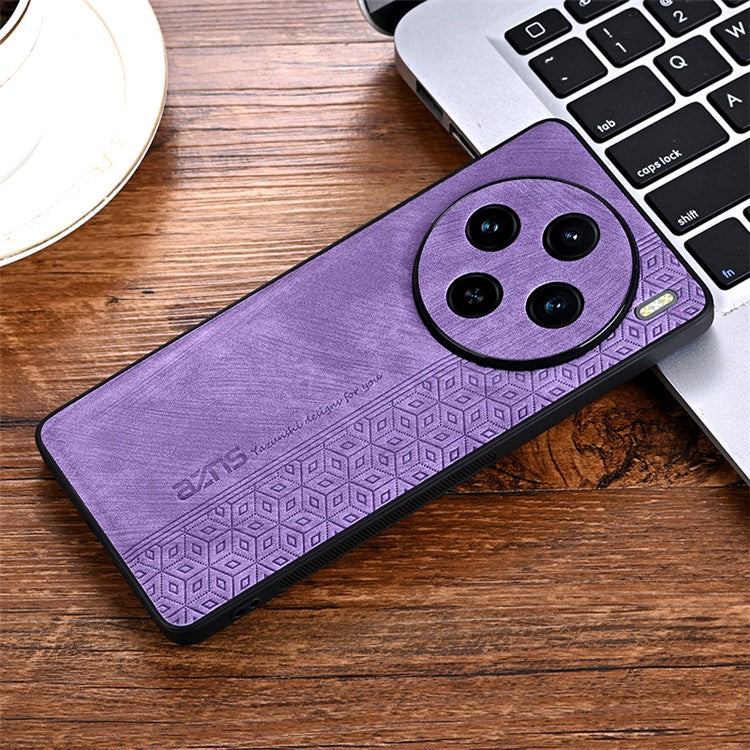 AZNS For vivo X100 5G Phone Case PU Leather+TPU Slim Protective Shockproof Cover - Purple