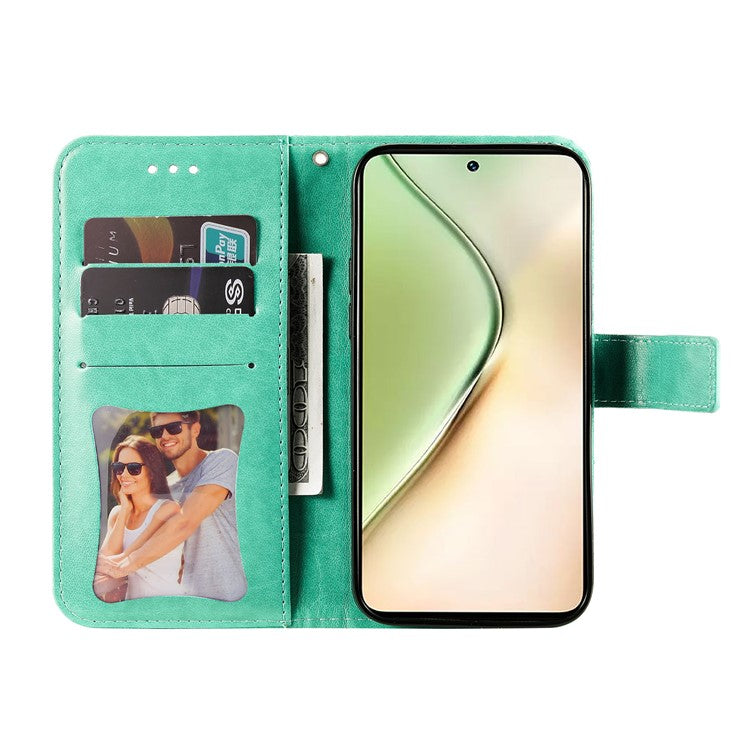 For vivo Y200 (India) 5G / V29e (Global) 5G Leather Cover Floral Elegance Phone Case - Green