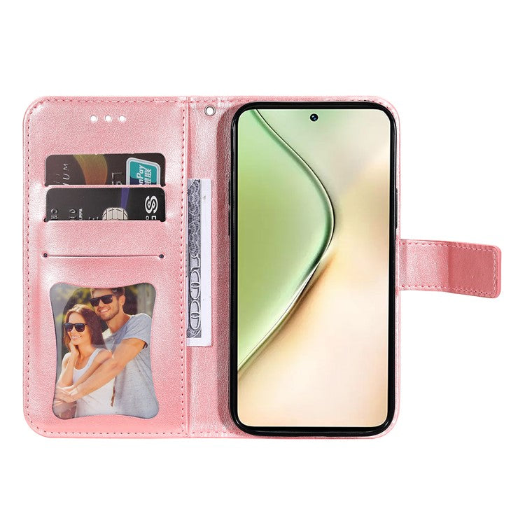 For vivo Y200 (India) 5G / V29e (Global) 5G Leather Cover Floral Elegance Phone Case - Pink