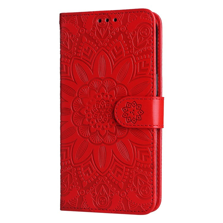 For vivo Y200 (India) 5G / V29e (Global) 5G Wallet Leather Case Sunflower Phone Cover - Red