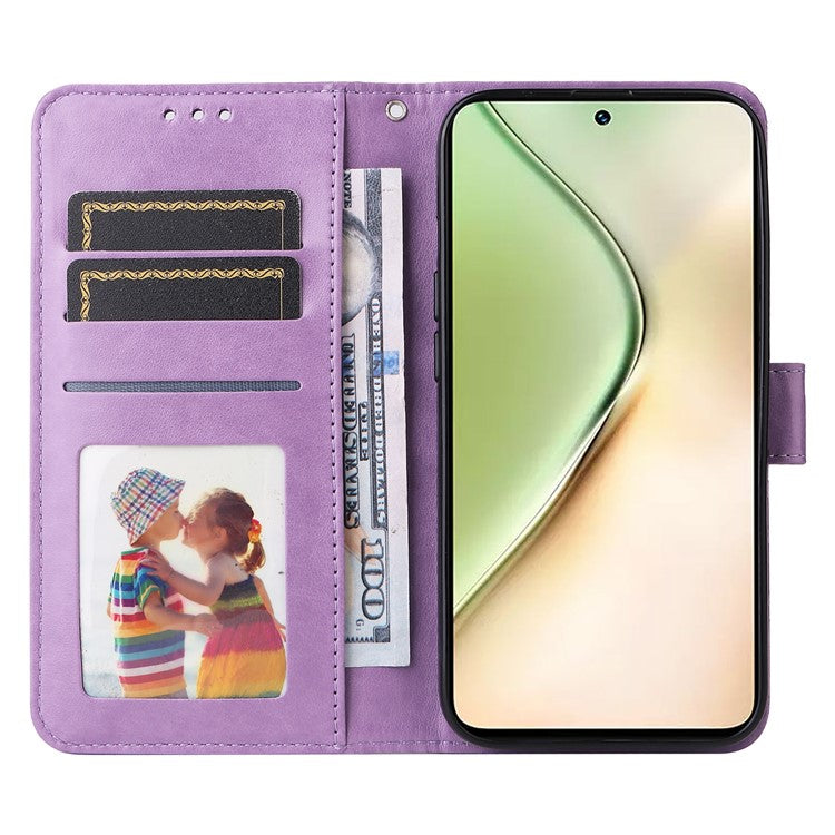 For vivo Y200 (India) 5G / V29e (Global) 5G Wallet Leather Case Sunflower Phone Cover - Purple