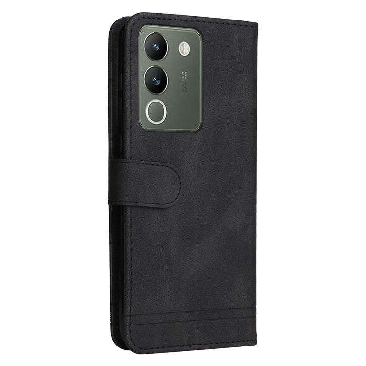 For vivo Y200 (India) 5G / V29e (Global) 5G Leather Phone Case with Life Tree Hardware Decor - Black