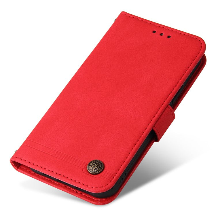 For vivo Y200 (India) 5G / V29e (Global) 5G Leather Phone Case with Life Tree Hardware Decor - Red