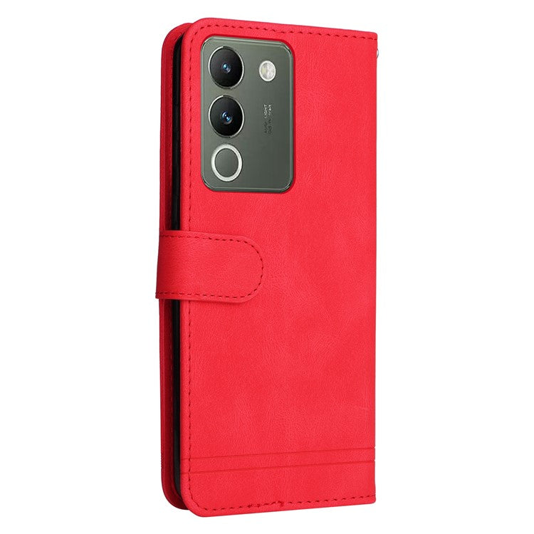 For vivo Y200 (India) 5G / V29e (Global) 5G Leather Phone Case with Life Tree Hardware Decor - Red