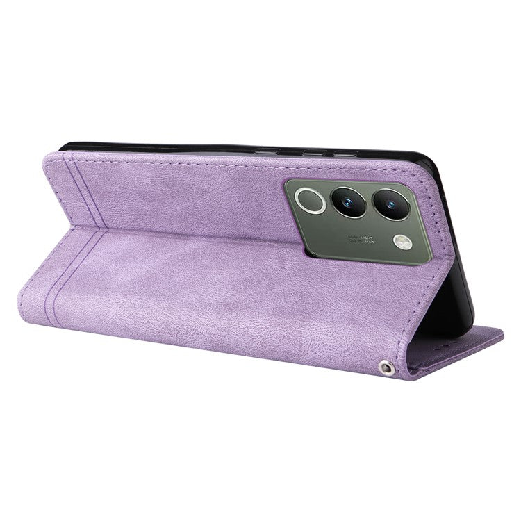 For vivo Y200 (India) 5G / V29e (Global) 5G Leather Phone Case with Life Tree Hardware Decor - Purple