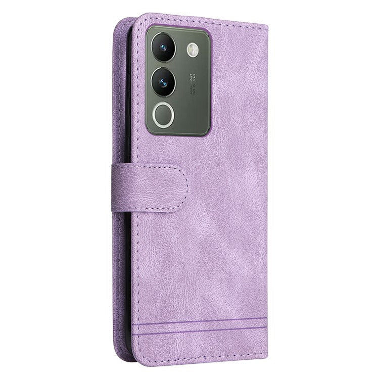 For vivo Y200 (India) 5G / V29e (Global) 5G Leather Phone Case with Life Tree Hardware Decor - Purple