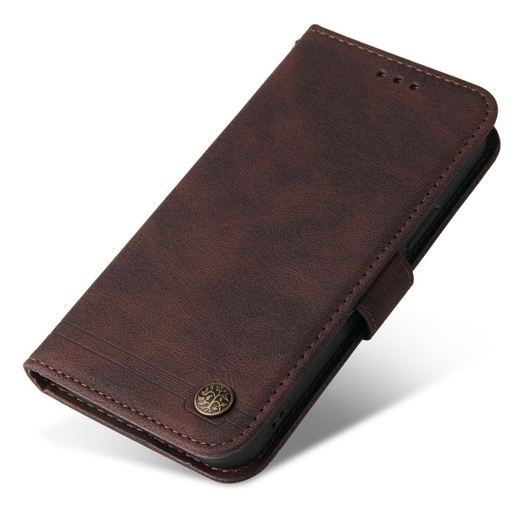 For vivo Y200 (India) 5G / V29e (Global) 5G Leather Phone Case with Life Tree Hardware Decor - Brown