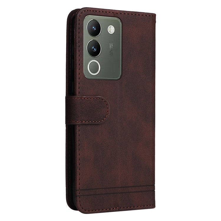 For vivo Y200 (India) 5G / V29e (Global) 5G Leather Phone Case with Life Tree Hardware Decor - Brown