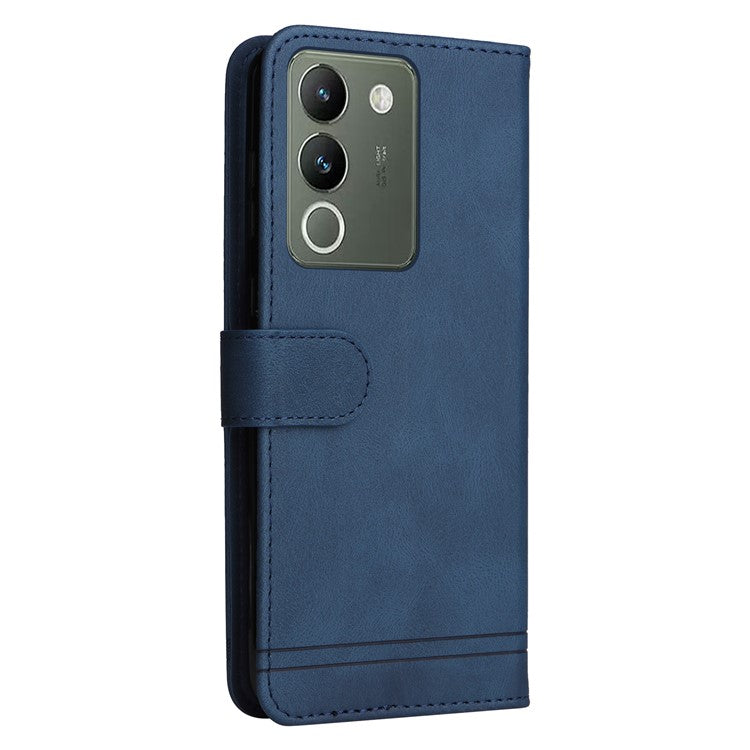 For vivo Y200 (India) 5G / V29e (Global) 5G Leather Phone Case with Life Tree Hardware Decor - Blue