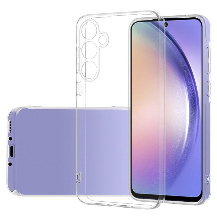 TPU Phone Case for Samsung Galaxy A55 5G Shell Precise Lens Cutout Slim-Fit Cover - Transparent