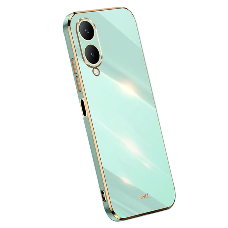 XINLI For vivo Y17s 4G Electroplating Case TPU Anti-Scratch Protective Cover - Cyan