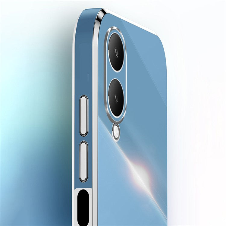 XINLI For vivo Y17s 4G Electroplating Case TPU Anti-Scratch Protective Cover - Cyan