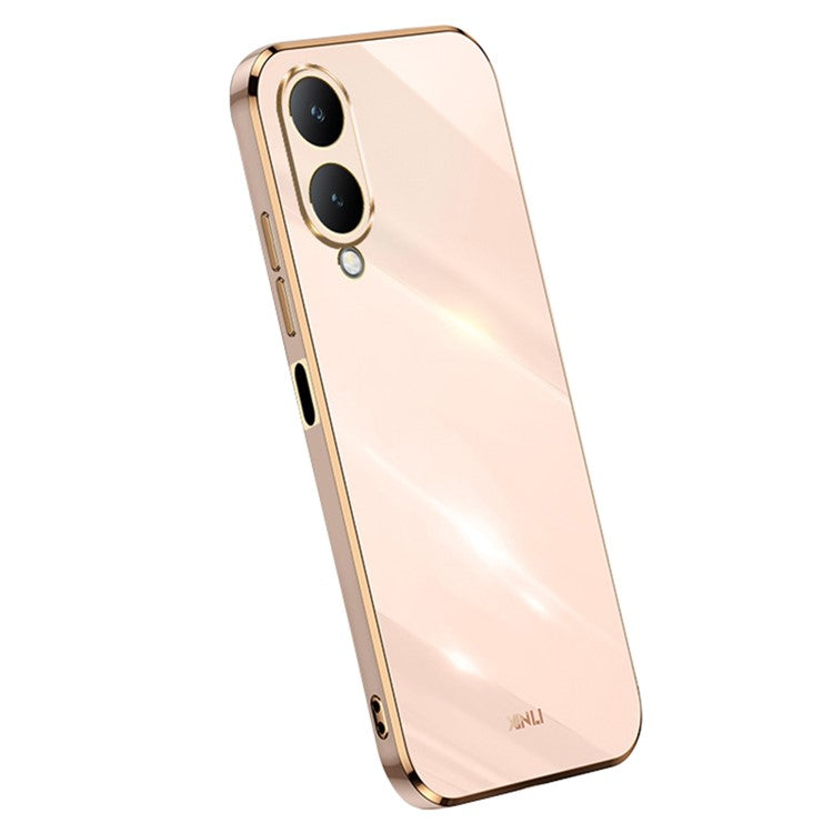 XINLI For vivo Y17s 4G Electroplating Case TPU Anti-Scratch Protective Cover - Pink