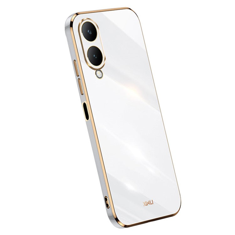 XINLI For vivo Y17s 4G Electroplating Case TPU Anti-Scratch Protective Cover - White