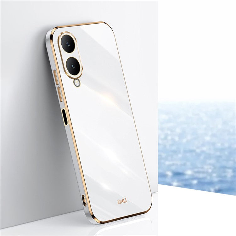 XINLI For vivo Y17s 4G Electroplating Case TPU Anti-Scratch Protective Cover - White