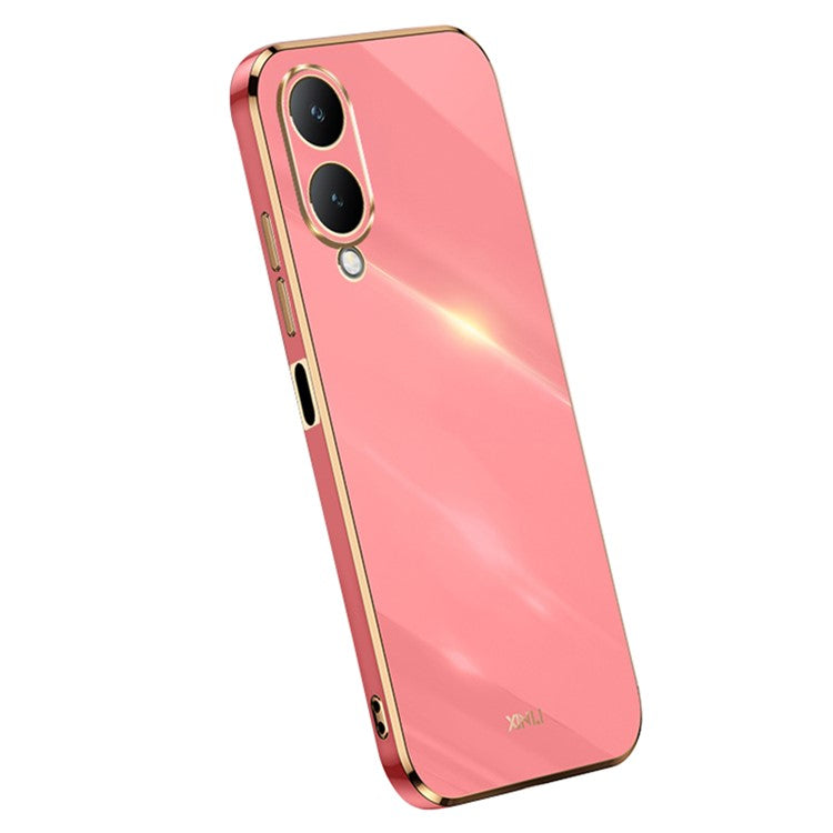 XINLI For vivo Y17s 4G Electroplating Case TPU Anti-Scratch Protective Cover - Red