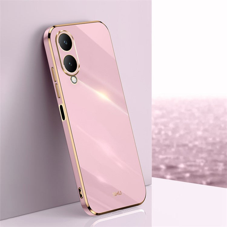 XINLI For vivo Y17s 4G Electroplating Case TPU Anti-Scratch Protective Cover - Purple