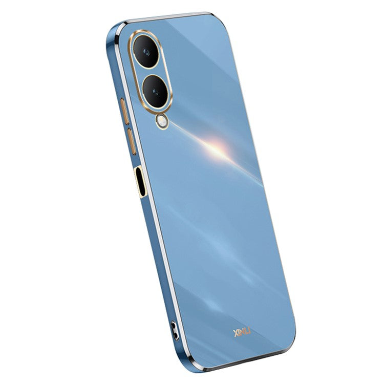 XINLI For vivo Y17s 4G Electroplating Case TPU Anti-Scratch Protective Cover - Blue