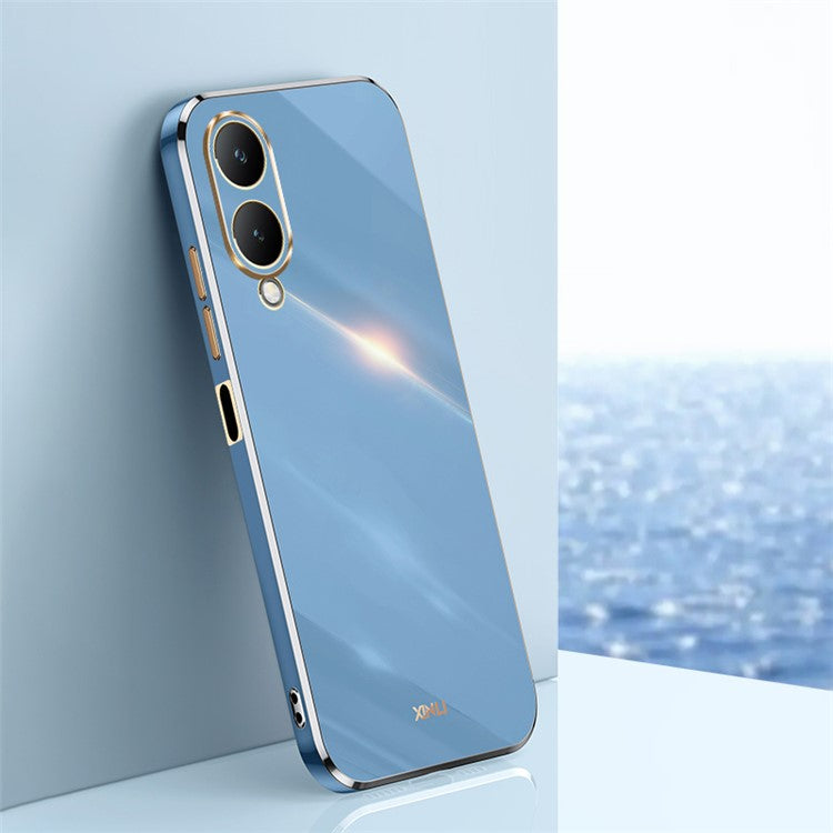 XINLI For vivo Y17s 4G Electroplating Case TPU Anti-Scratch Protective Cover - Blue