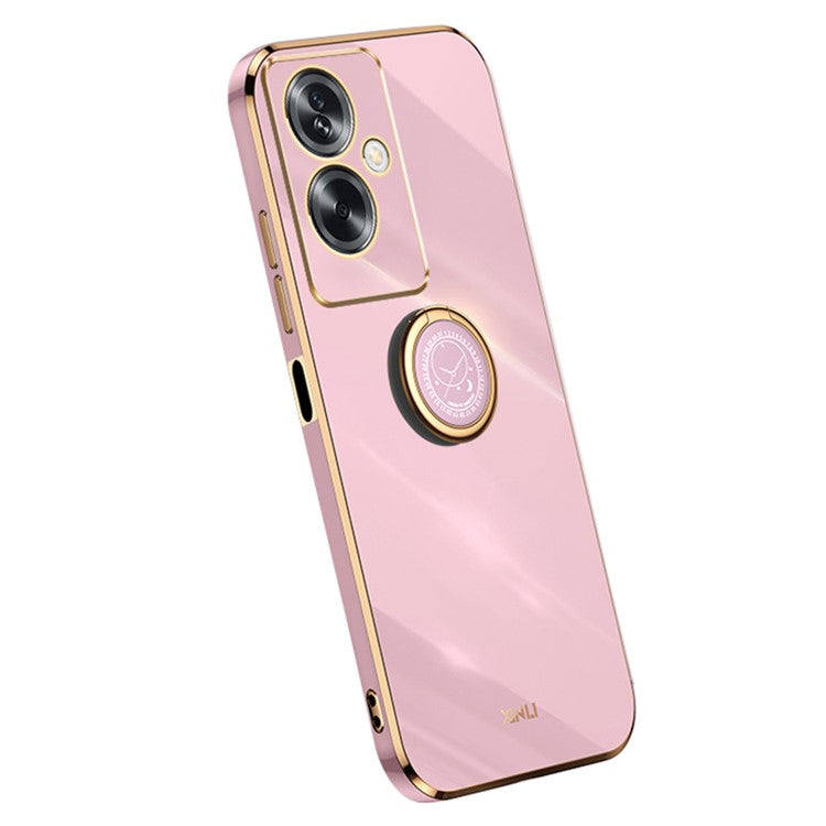 XINLI For Oppo A2 5G / A79 5G Soft TPU Case Electroplating Technology Kickstand Cover - Purple