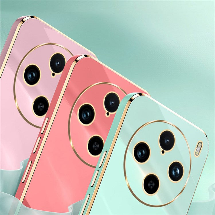 XINLI For vivo X100 Pro 5G Electroplating Phone Case Ring Holder Shockproof Protection Cover - Cyan