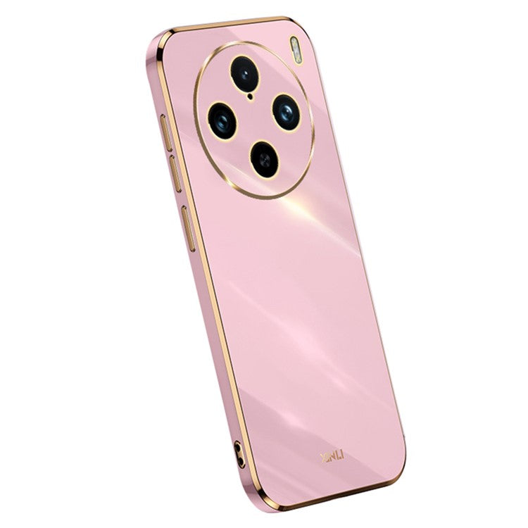 XINLI For vivo X100 Pro 5G Phone Case TPU Protection Cover Electroplated Gold Edges - Purple