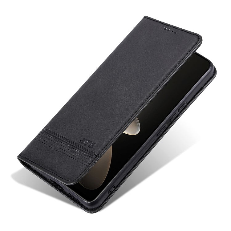 AZNS For vivo V29e (Global) 5G Magnetic Case Cowhide Texture Scratch-proof Phone Wallet Cover - Black