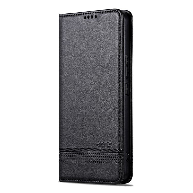 AZNS For vivo V29e (Global) 5G Magnetic Case Cowhide Texture Scratch-proof Phone Wallet Cover - Black