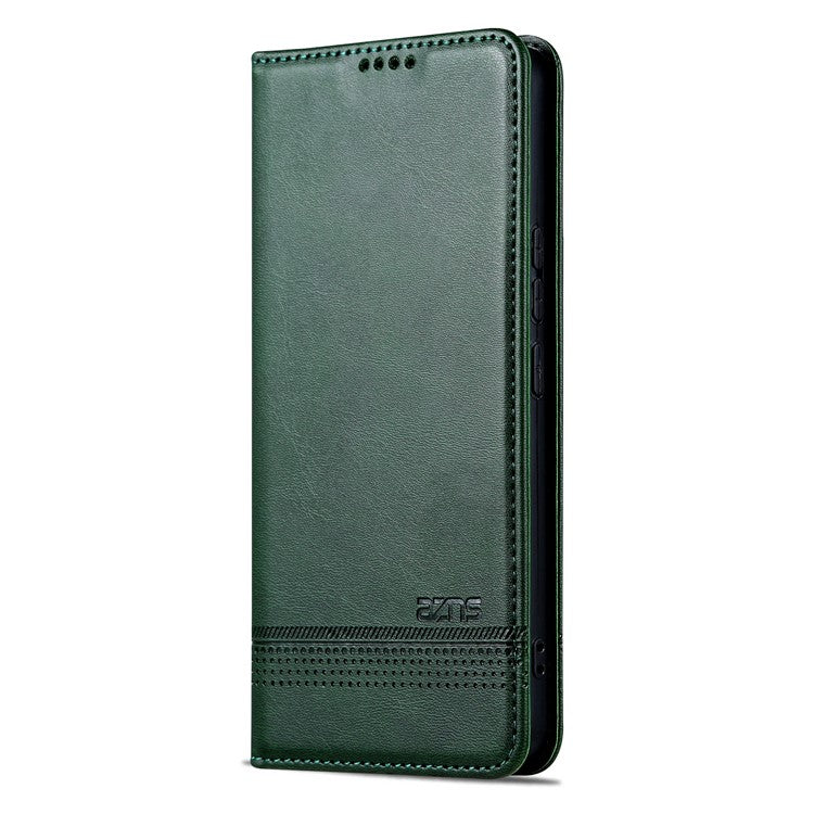 AZNS For vivo V29e (Global) 5G Magnetic Case Cowhide Texture Scratch-proof Phone Wallet Cover - Green