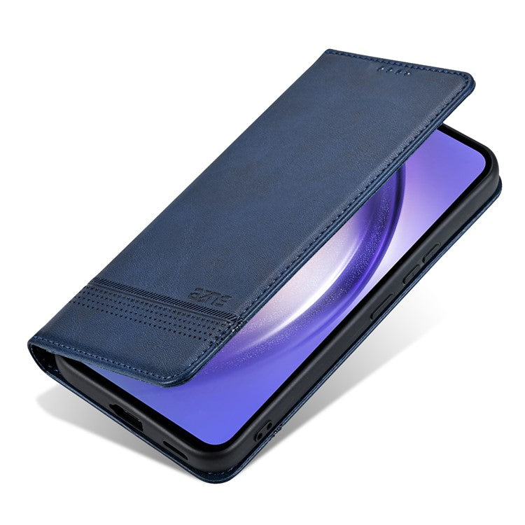 AZNS For vivo V29e (Global) 5G Magnetic Case Cowhide Texture Scratch-proof Phone Wallet Cover - Blue