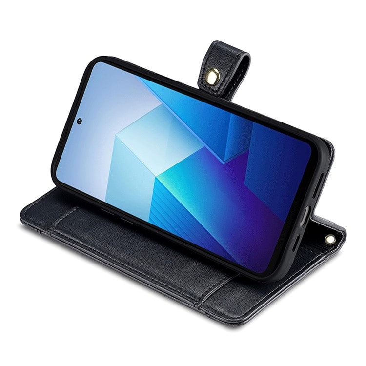 For vivo X100 5G Crossbody Wallet Case Stand Card Holder Phone Cover - Black