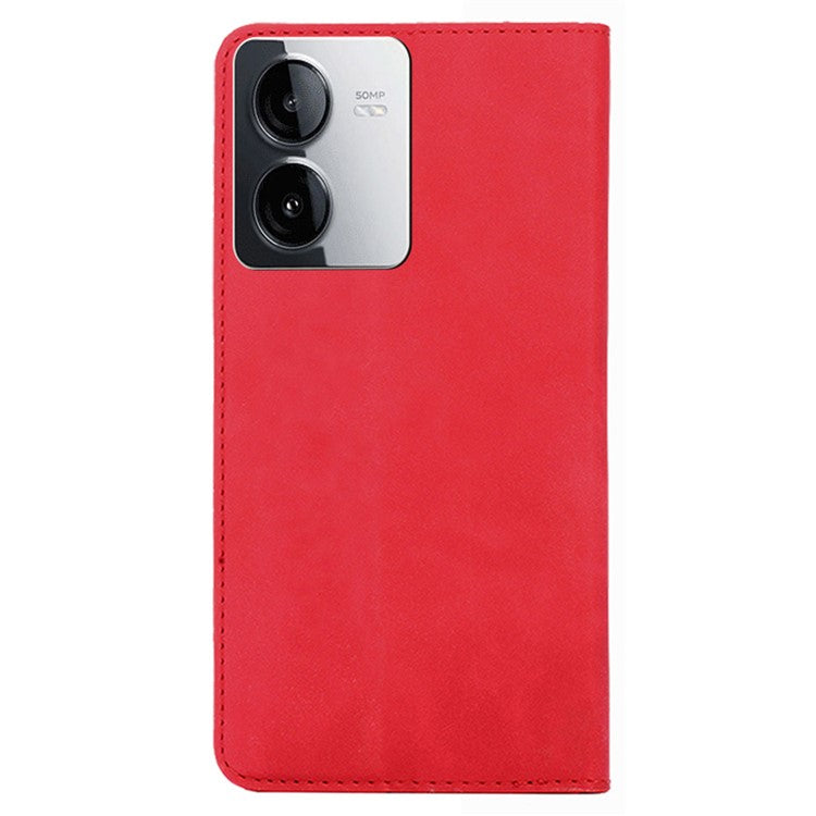 For vivo iQOO Z8x 5G / Y78t 5G Phone Case Card Holder Slots Leather Stand Flip Cover - Red