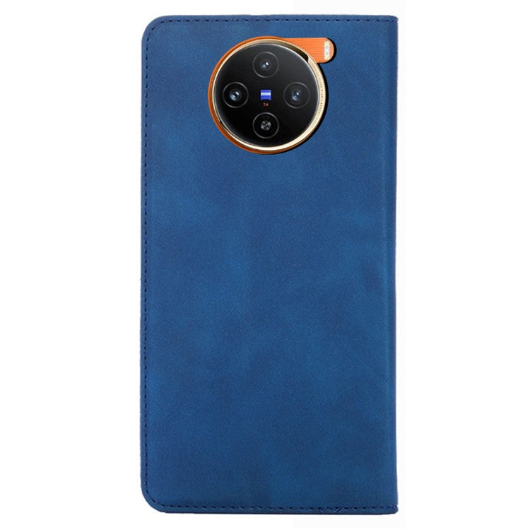 For vivo X100 5G Case with 2 Card Holder Slot Leather Magnetic Closure Cover - Blue