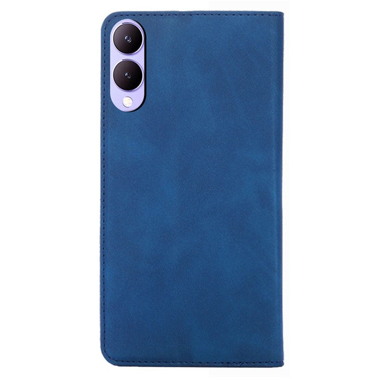 For vivo Y17s 4G Case 2 Card Holder Slot PU Leather Phone Cover Skin Touch Feeling - Blue