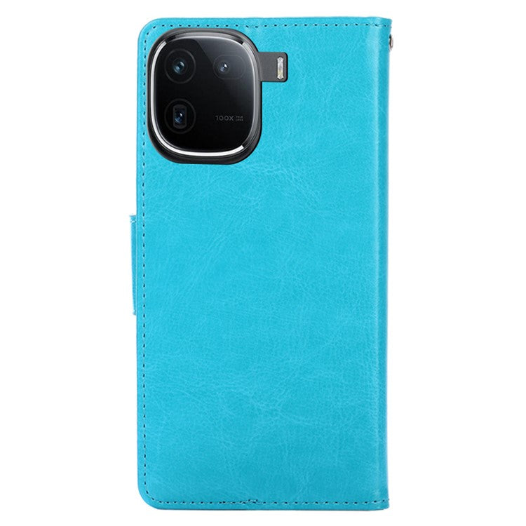 Case Collection for vivo iQOO 12 Pro 5G Leather Folio Flip Cover Magnetic Closure Stand - Baby Blue