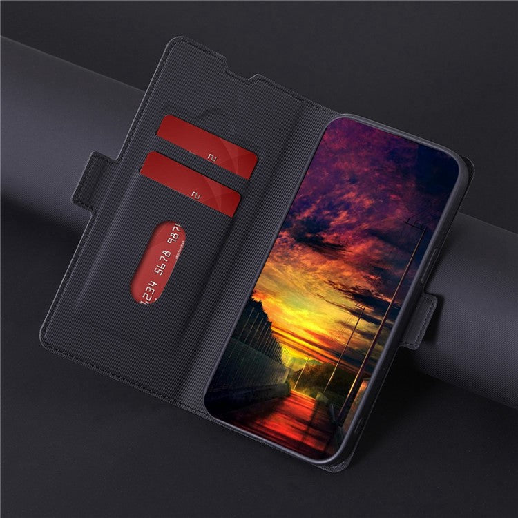 For vivo iQOO 12 Pro 5G Magnetic Closure PU Leather Case Flip Protective Cover with Card Holder - Black