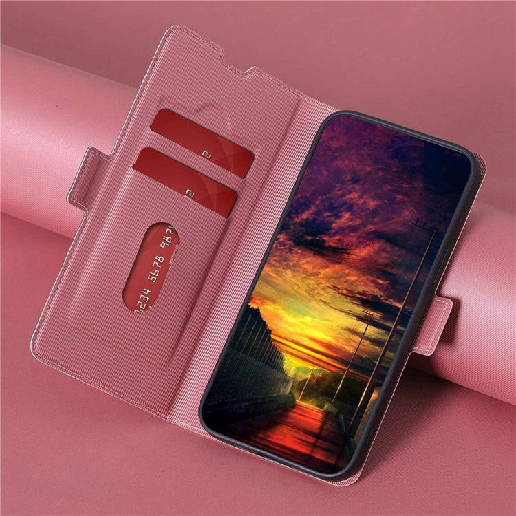 For vivo iQOO 12 Pro 5G Magnetic Closure PU Leather Case Flip Protective Cover with Card Holder - Pink