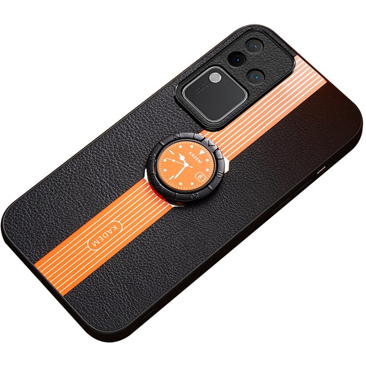 KADEM For vivo S18 Pro 5G Ring Kickstand Cover Watch Pattern Cell Phone Case - Orange