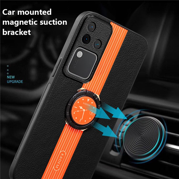 KADEM For vivo S18 Pro 5G Ring Kickstand Cover Watch Pattern Cell Phone Case - Orange