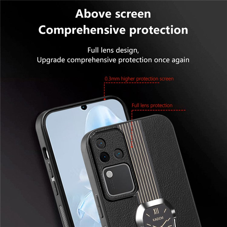 KADEM For vivo S18 Pro 5G Cell Phone Cases with Kickstand Electroplating Back Cover - Black