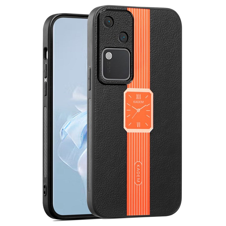 KADEM For vivo S18 5G Cover Shockproof Acrylic+TPU+PU Cell Phone Case - Orange