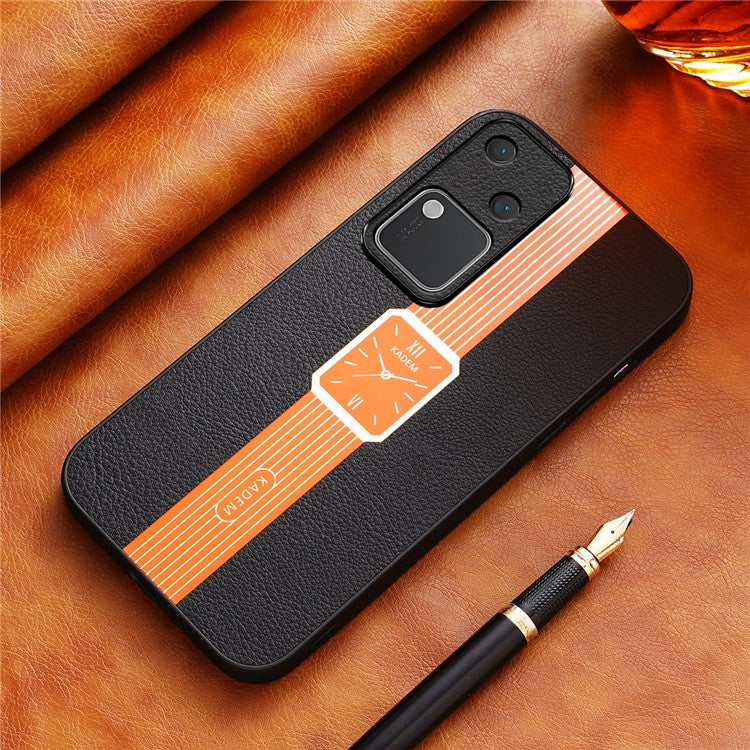 KADEM For vivo S18 5G Cover Shockproof Acrylic+TPU+PU Cell Phone Case - Orange